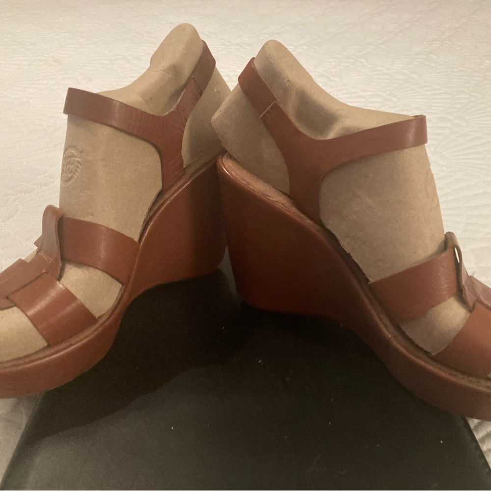 Kork Ease Brown Leather Wedge 8 - Picture 3 of 7